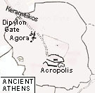Map of Ancient Athens showing the Kerameikos district