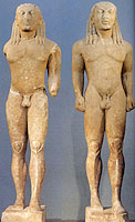 Marble statues, Delphi Museum