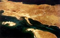 Aerial view of the island of Delos.