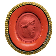 Cornelian. Dionysos head