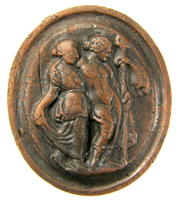 Glass cameo. Dionysos and Ariadne