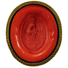 Cornelian. Maenad and herm
