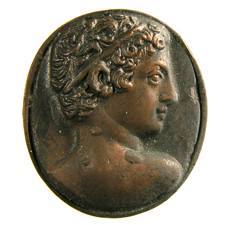 Glass cameo. Youth head