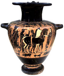 Typical example of black-figure technique. Attic hydria. Oxford. Ashmolean Museum 1965.119. Photo. Beazley Archive.