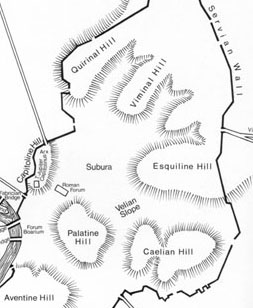 Map of Ancient Rome. Michael Grant, <I>The Roman Forum</I> pg.30