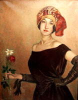 Portrait oil of Marie Beazley (c.1920)