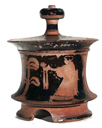 Athenian pyxis ht. 14.5cm